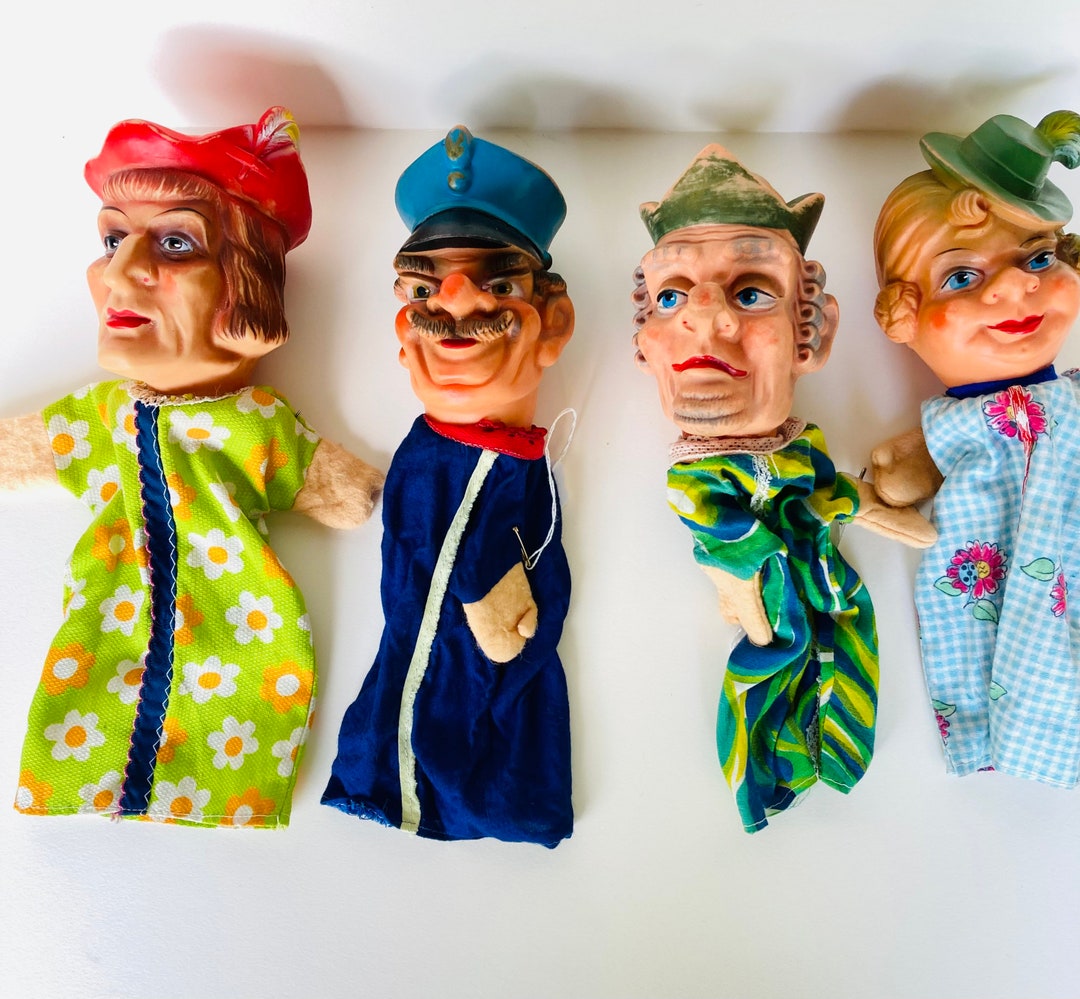 Set of 4 Vintage German Hand Puppets Etsy