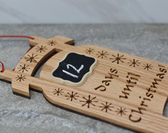 Wooden Sleigh Christmas Countdown Calendar: Holiday Decor