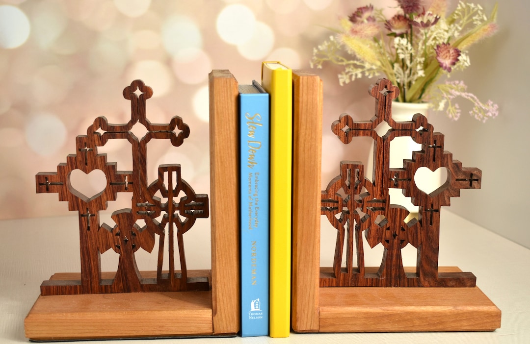 Handmade Bookends With Crosses Cross Bookends Christian Library