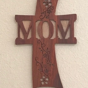 Handmade Mom Cross | Decorative Wooden Cross | Gift for Mom | Unique Mother&#39;s Day Gift | Christian Home Decor.