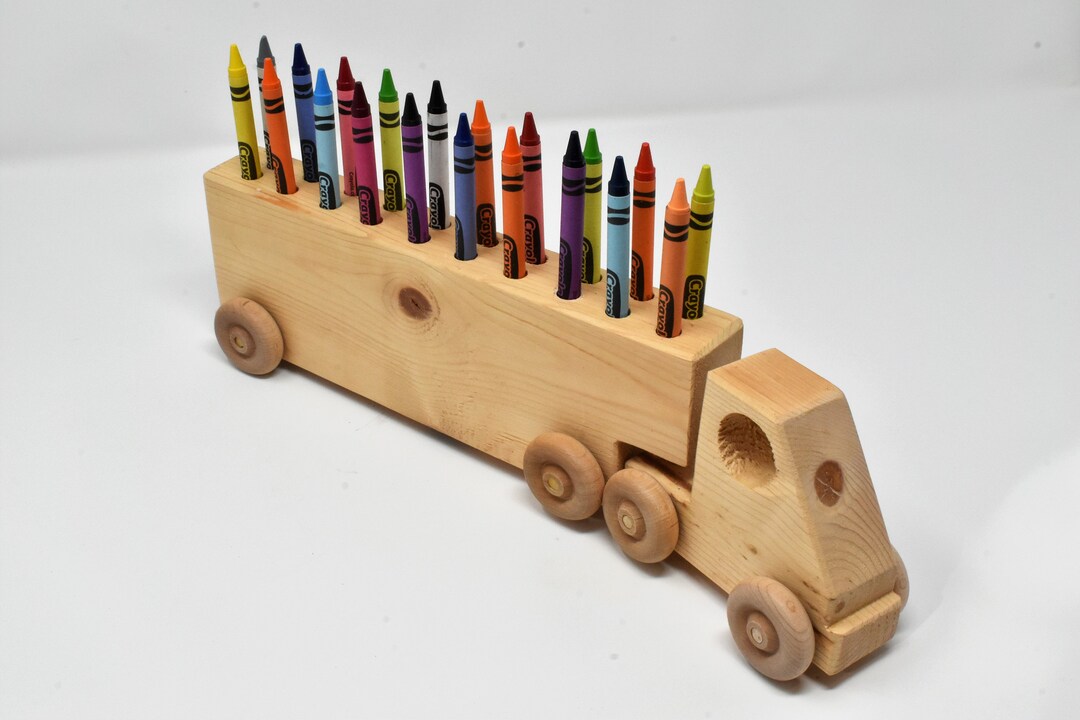 Handmade Crayon Truck Wooden Truck Wooden Crayon Truck Etsy