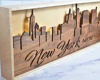 Handmade New York Cityscape - Lighted | New York | New York Decor | New York Lover | Times Square | City Wall Art with Lights