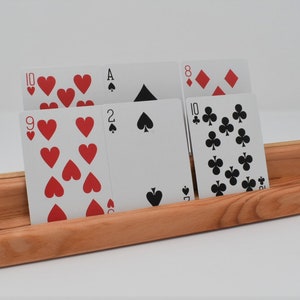 Wooden Card Holders (Set of 4) - Senior Card Holders - Kids Card Games - Playing Card Holders