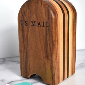 Handmade Mailbox Bank Curved Post Office Box Bank P.O. Box Bank Adult Piggy Bank Office Decor Retirement Gift Gift for Boss image 7