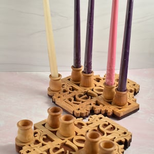Handmade Rejoice Advent 5-Candle Holder | Advent Decor | Advent Candles | Advent Candle Holder