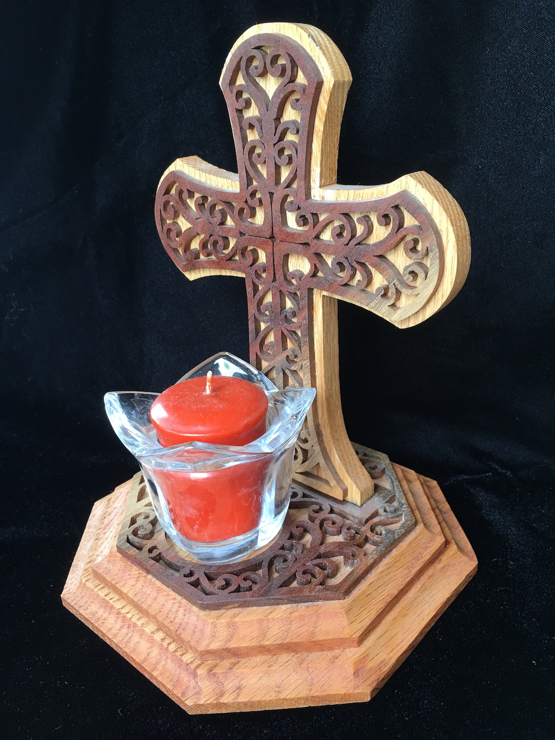 Handmade Candle Crosses votive Included Christian Display Etsy