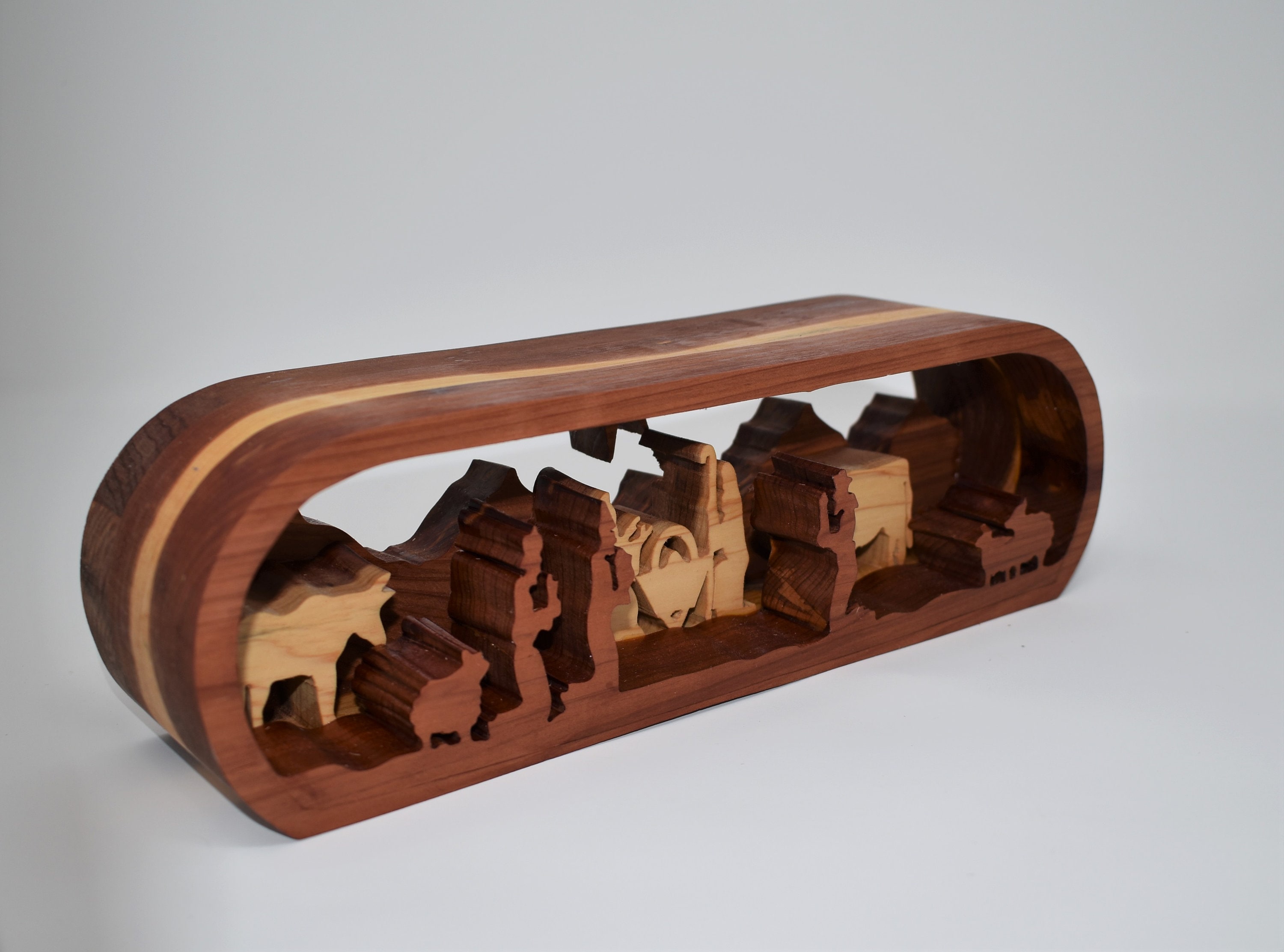 Small Cedar Nativity | Handmade Nativity | Small Nativity Scene | Wooden Nativity | Manger Scene