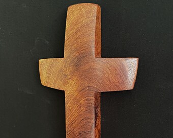 Mesquite wood Cross with Turquoise Inlay 12" high x 6" wide