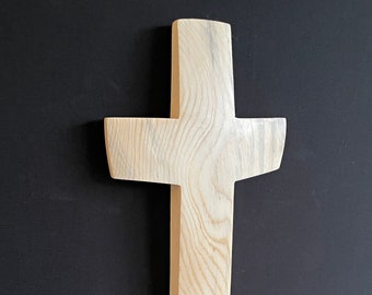 Beetle Kill Pine wood Cross with Turquoise Inlay 13" high x 6" wide