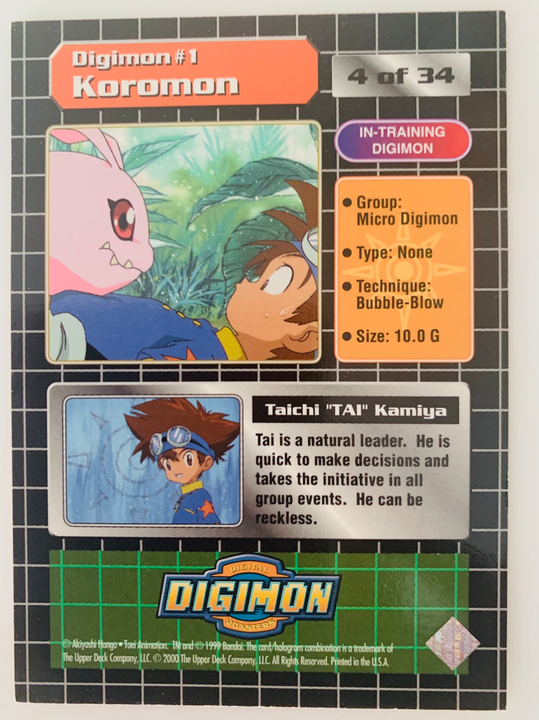 Digimon Trading Tai and Koromon Series 1 - Etsy