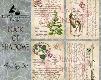 The Cackling Cauldron~ Book of Shadows 4 page set #10