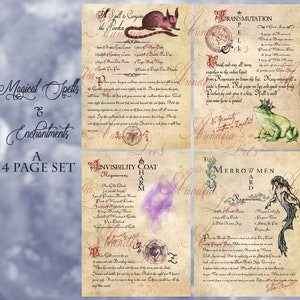 The Cackling Cauldron ~Magical Spells and Enchantments, 4 page set