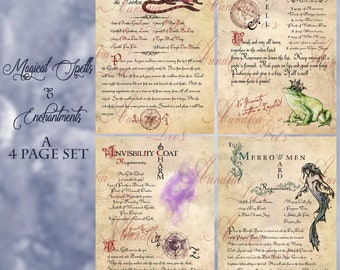 The Cackling Cauldron ~Magical Spells and Enchantments, 4 page set