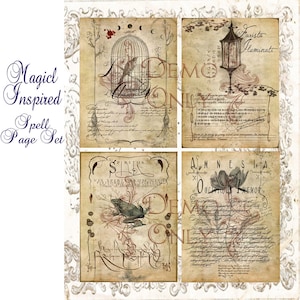 The Cackling Cauldron ~ Inspired Spell page set of 4