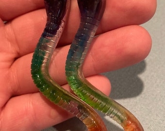 Regenbogen Gummiwurm Ohrringe