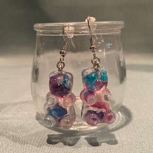 Tie-dye Gummy Bear Earrings