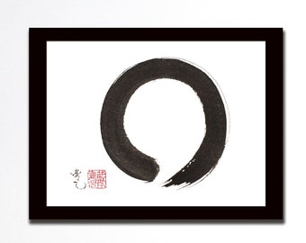 enso - Zen Circle original painting/Ink circle painting/ handpainted Enso/Zen art/ Enso art/circle art/zen painting/ zen art/Harmony