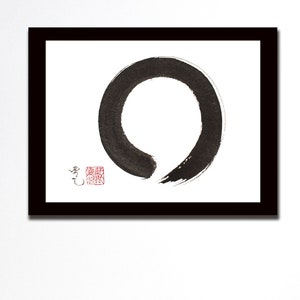 enso Zen Circle original painting/Ink circle painting/ handpainted Enso/Zen art/ Enso art/circle art/zen painting/ zen art/Harmony image 1