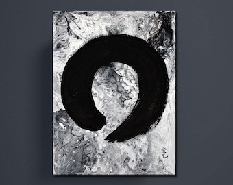 Zen Universe- original enso painting/ enso/ zen circle/ zen painting/ Asian acrylic pour/Enso/medition,/mindfulness art