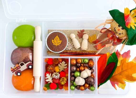 Thanksgiving Deluxe Play Dough Sensory Kit Fall Playdough