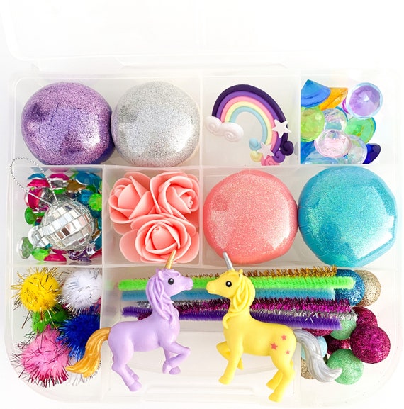 Unicorn Disco Signature Play Dough Sensory Kit Glitter