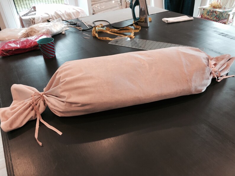 Velvet Bolster Pillow Sham in Moody Blush Pink READY TO SHIP Etsy