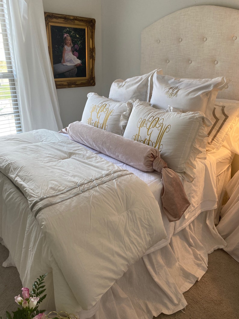 Knotted Bolster Sham in Blush Pink Velvet and Blush Pink Silk Etsy