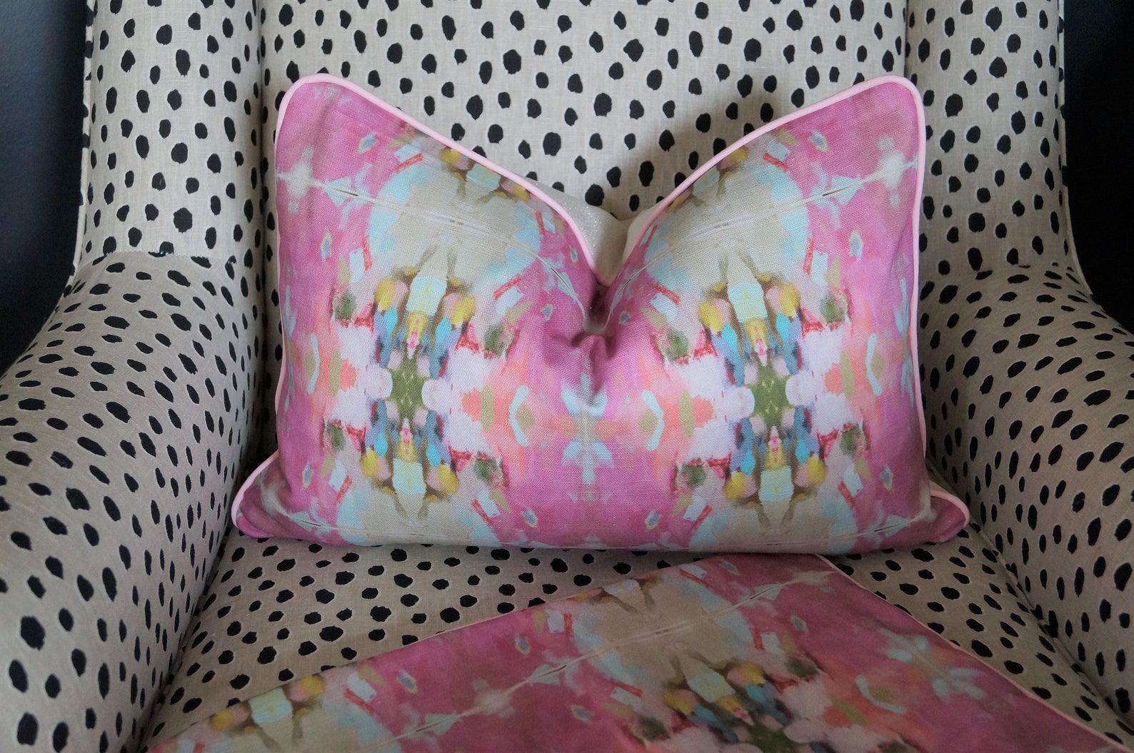 Laura Park Pillow Cover for Sofa in Little Chapel Pink Fabric Etsy