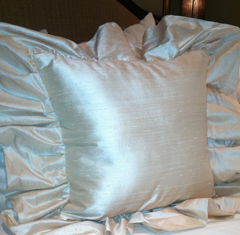 Custom Monogrammed Pillow in silk dupioni as accent pillow or Etsy