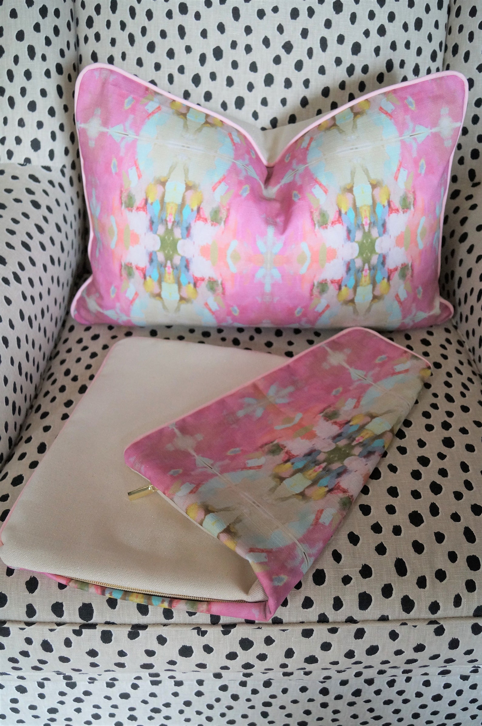 Laura Park Pillow Cover for Sofa in Little Chapel Pink Fabric Etsy