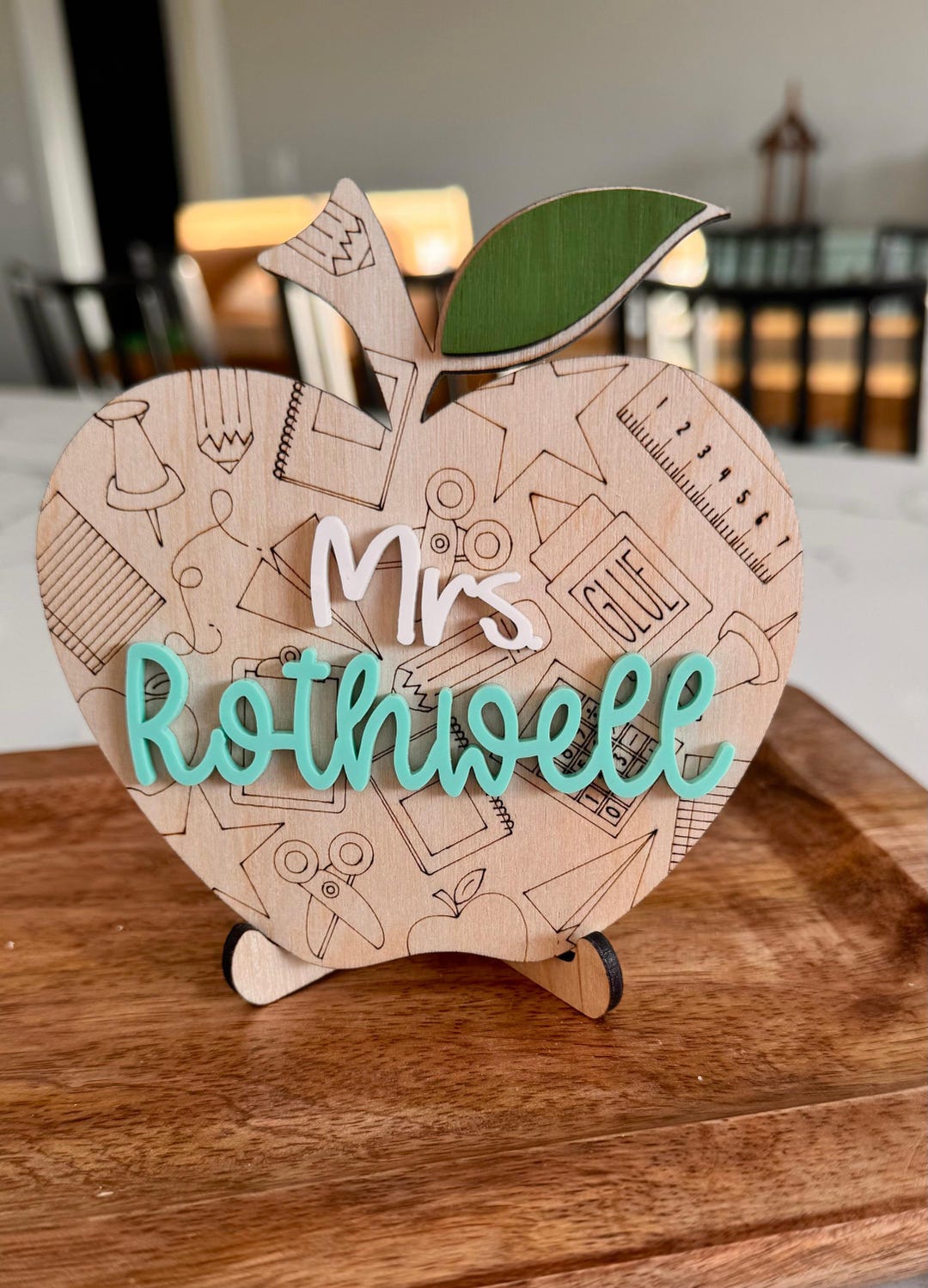 Personalized Teacher Apple - Etsy