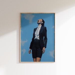 Art Print "The Ghost of Corporate Future" Original By Ingrid Lund 24x36 Wall art Clouds Fashion Painting Print Office Art Digital Download