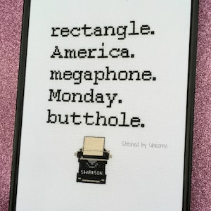 PDF Ron Swanson Typewriter counted cross stitch pattern, perfect gift for a Parks & Recreation fan