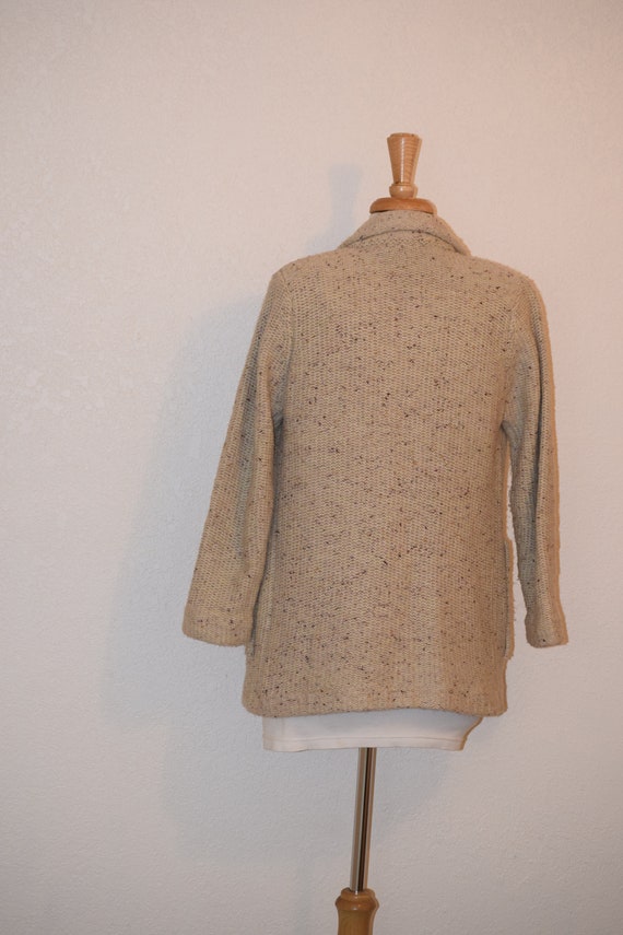 Vintage Chunky 'Zado' Knit Beige / Khaki Tweed Ca… - image 4