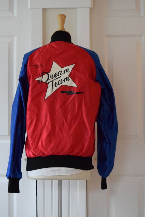 Red and Blue 'Butwin' Star Logo Dream Team Bomber 