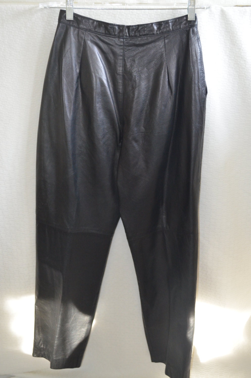 Vintage 80's High Waist Black Soft Leather Pants by - Etsy