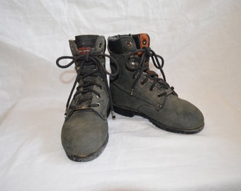 Children's Olive Green 'Harley Davidson' Lace up Ankle Boots - Children's 12 1/2" / Euro 30