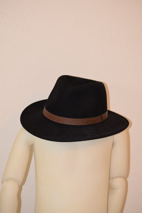 Black Wool 'Pendleton' Cowboy / Cowgirl Hat with B