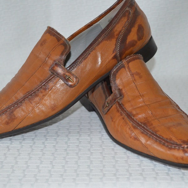 Vintage Caramel Leather 'Cesare Paciotti' Men's Slip On / Loafers - Men's 8