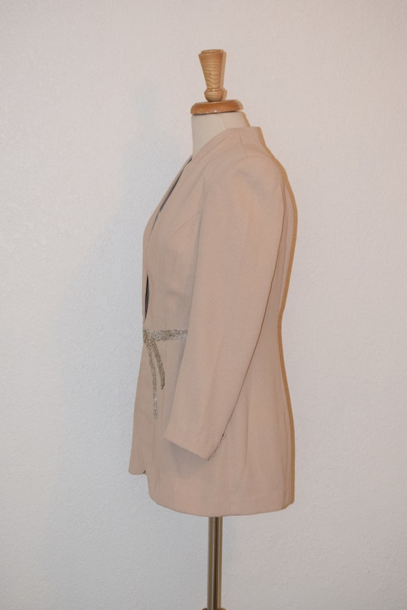 Beautiful Blush Crepe de Chine Fitted Jacket / Co… - image 3