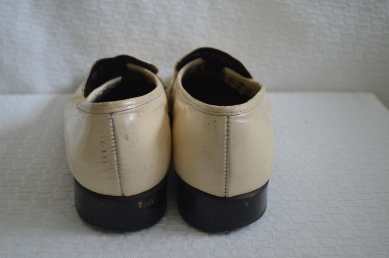 Cream Patent Leather Slip On Loafers Rat Pack Shoes Mid Century Men/'s Loafers Cosplay Shoes Men/'s 8 12