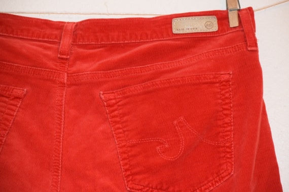 Bright Red Soft Small Wale Corduroy 'Adriano Gold… - image 4