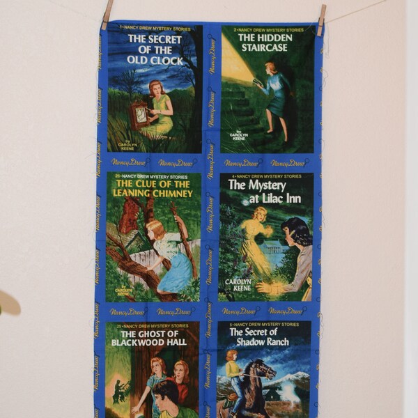 Rare Nancy Drew Book Covers Fabric Panels / Get a Clue with Nancy Drew Fabric for Moda / Quilt Fabric