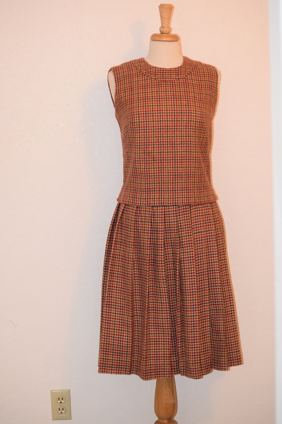 Gold, Cream and Tan Plaid 1950's  'Adelaar's' / A… - image 1