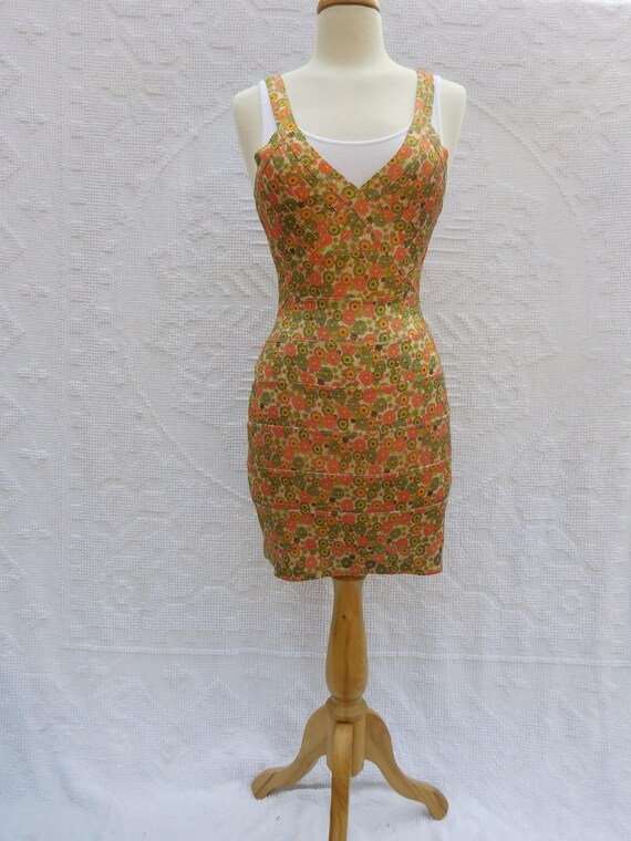 orange and green dress