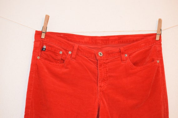 Bright Red Soft Small Wale Corduroy 'Adriano Gold… - image 2