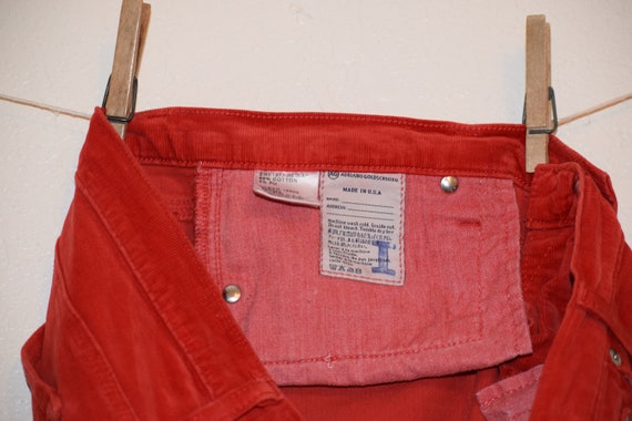 Bright Red Soft Small Wale Corduroy 'Adriano Gold… - image 6