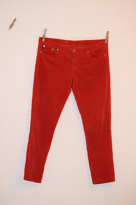 Bright Red Soft Small Wale Corduroy 'Adriano Gold… - image 1