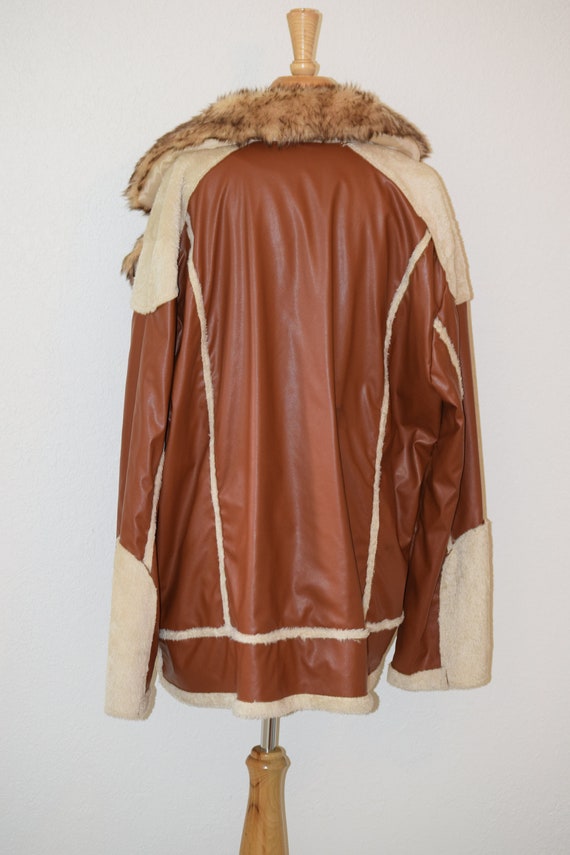 Caramel Vegan Leather Oversize Western Style Sher… - image 4