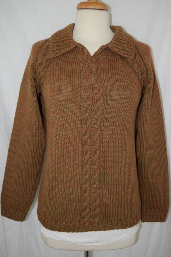 Vintage Dark Mustard Tweed Wool Hand Made / Hand … - image 2